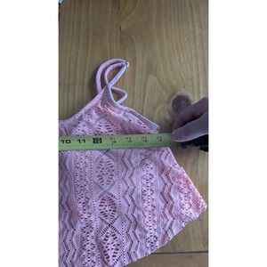 Xhilaration Coral Pink Crochet‎ Lace Flounce Bikini Top Womens Large Adjustable